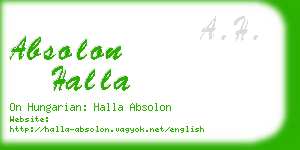 absolon halla business card
